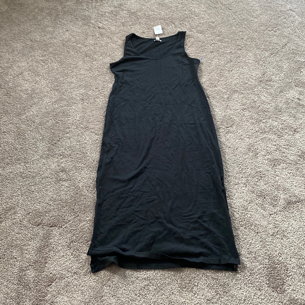 NWT J. Crew Black Sleeveless Cotton Midi Maxi Tank Dress SIZE S